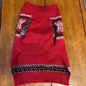 Westbound  Winter Knit Dog Sweater - 100% Cotton - Pullover Red  - Small New
